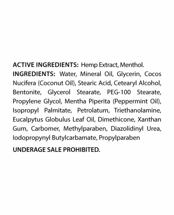 ingredient Sun State Hemp CBD Muscle and Joint Cream 1oz 100mgSun State Hemp CBD Muscle and Joint Cream 1oz 100mg